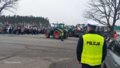 Policjanci czuwali nad bezpieczeństwem podczas piątkowego protestu rolników