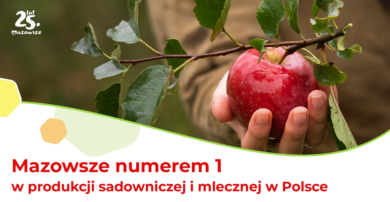 Mazowsze numerem 1 w produkcji sadowniczej i mlecznej w Polsce